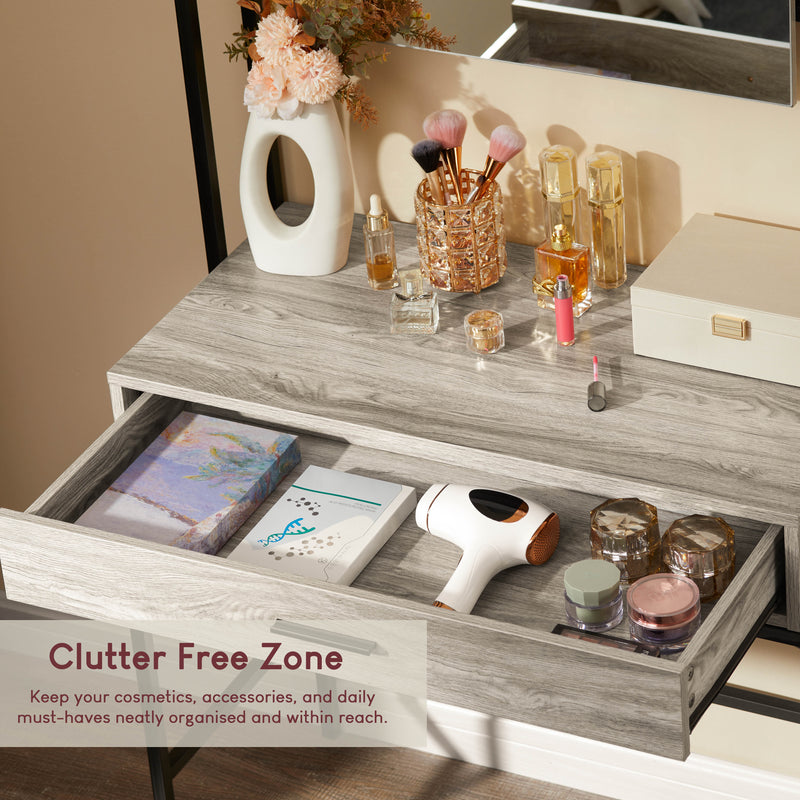 Brooklyn 1-Drawer Dressing Table - Grey