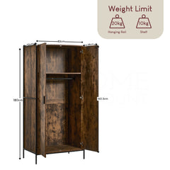 Brooklyn 2-Door Wardrobe - Dark Wood