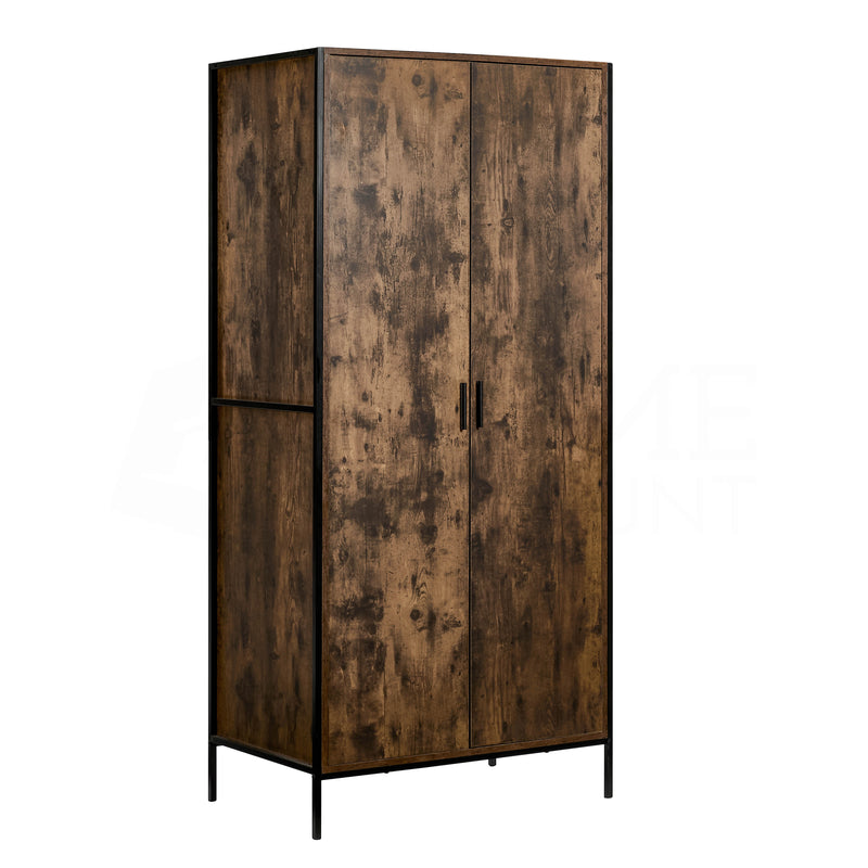 Brooklyn 2-Door Wardrobe - Dark Wood
