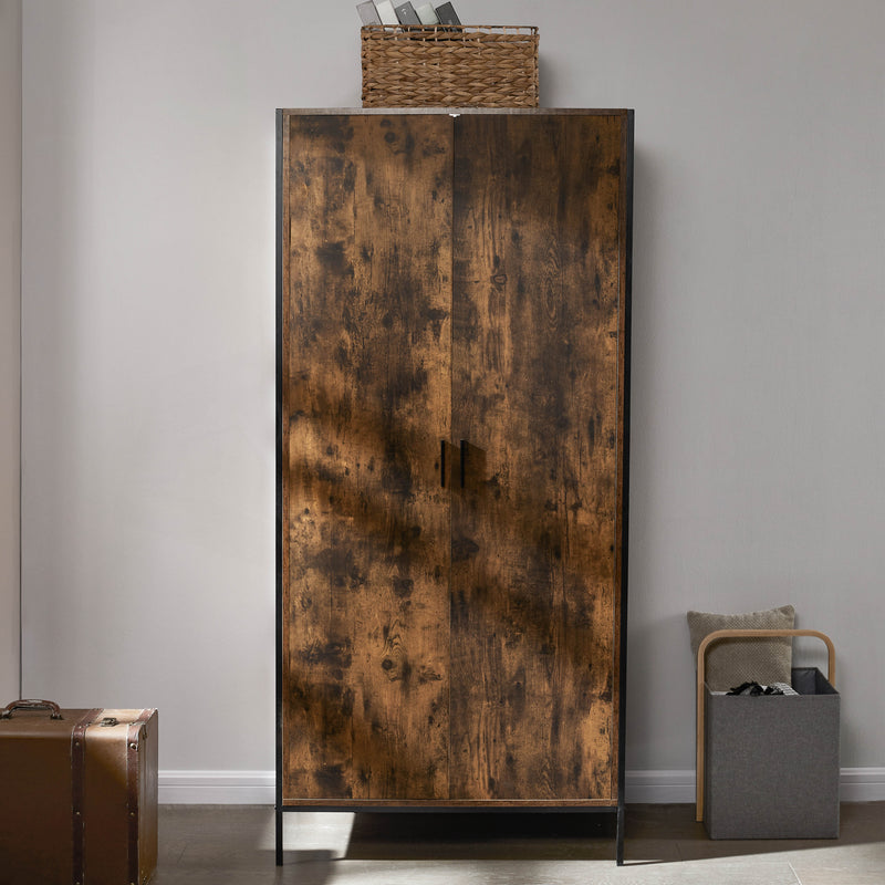 Brooklyn 2-Door Wardrobe - Dark Wood
