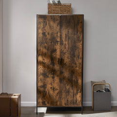 Brooklyn 2-Door Wardrobe - Dark Wood