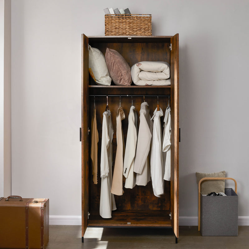 Brooklyn 2-Door Wardrobe - Dark Wood