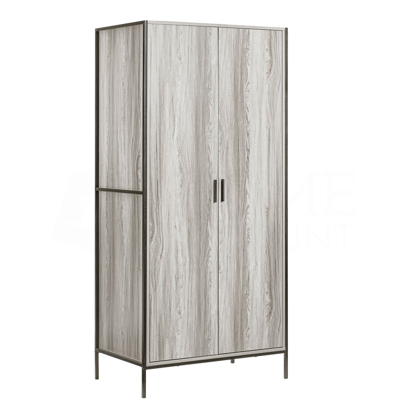 Brooklyn 2-Door Wardrobe - Grey