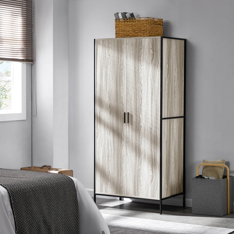 Brooklyn 2-Door Wardrobe - Grey