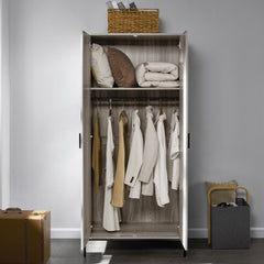 Brooklyn 2-Door Wardrobe - Grey