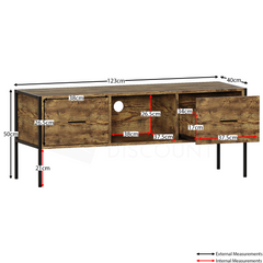 Brooklyn 2-Drawer TV Unit - Dark Wood