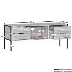 Brooklyn 2-Drawer TV Unit - Grey