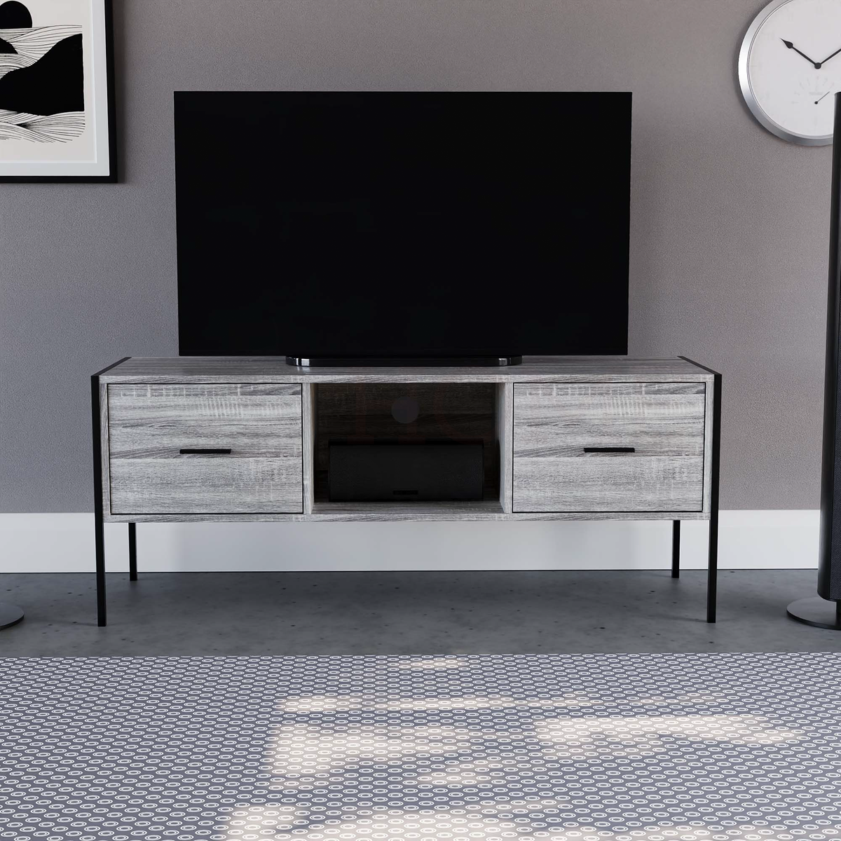 Brooklyn 2-Drawer TV Unit - Grey