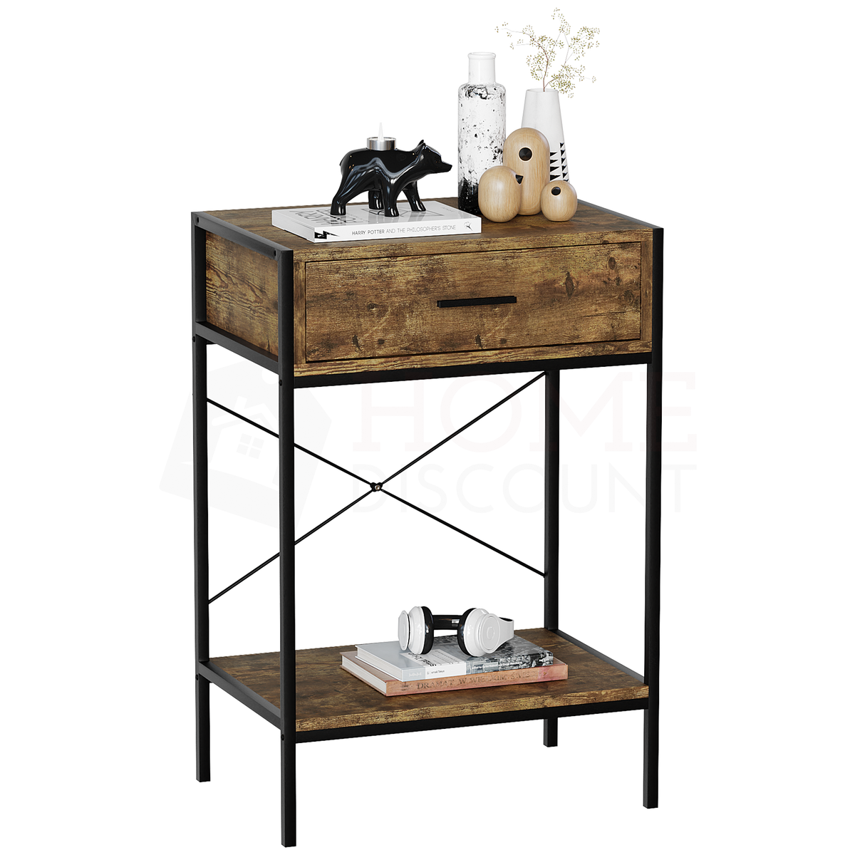 Brooklyn 1-Drawer Console Table - Dark Wood