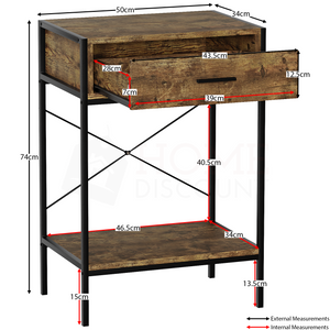 Brooklyn 1-Drawer Console Table - Dark Wood