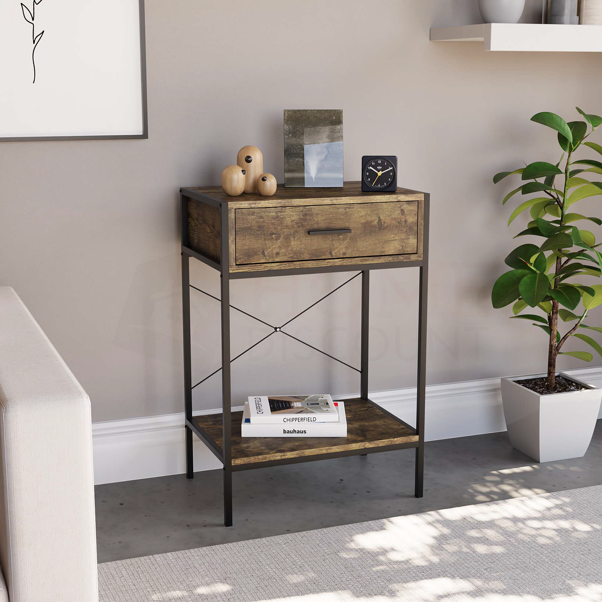 Brooklyn 1-Drawer Console Table - Dark Wood