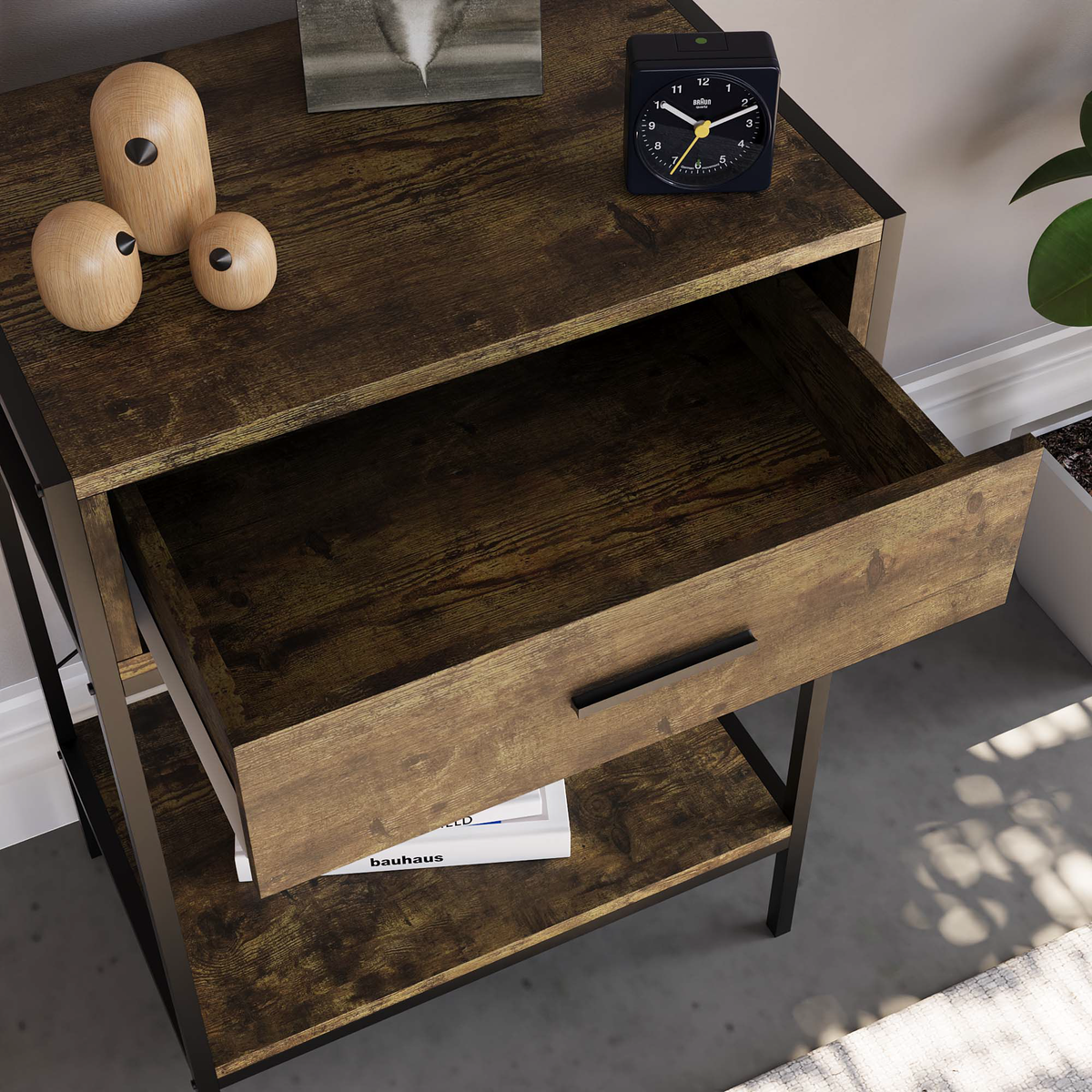 Brooklyn 1-Drawer Console Table - Dark Wood