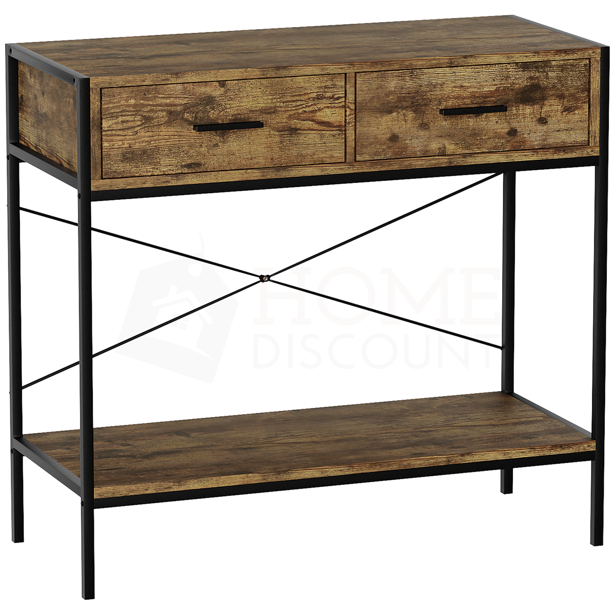Brooklyn 2-Drawer Console Table - Dark Wood
