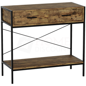 Brooklyn 2-Drawer Console Table - Dark Wood
