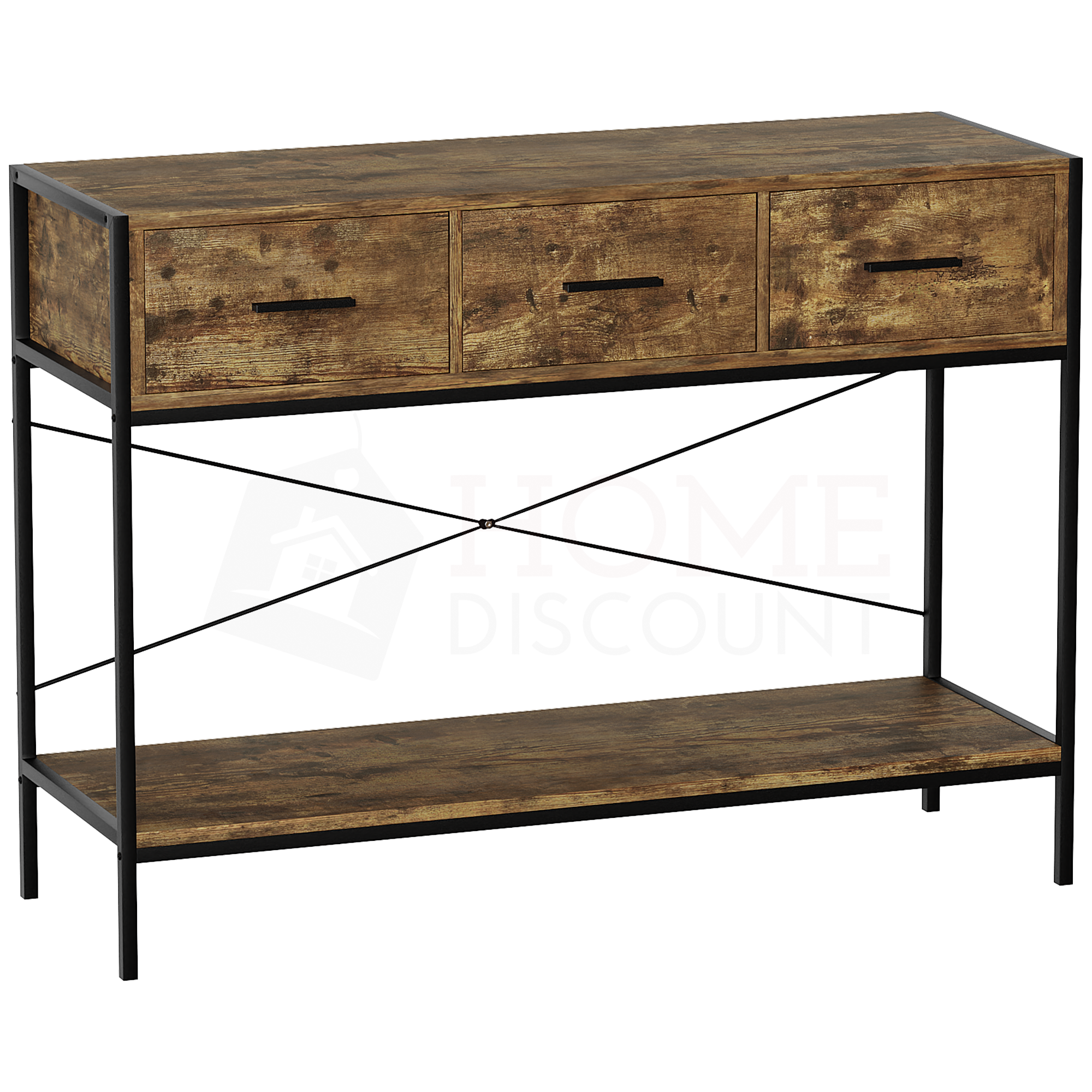 Dark wood console table with drawers deals