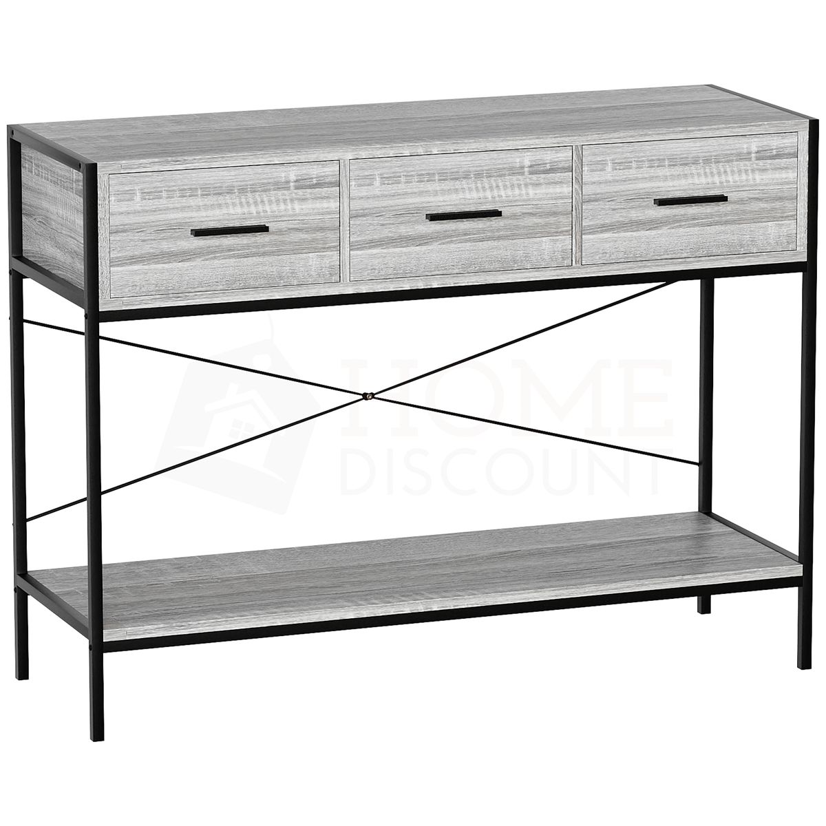 Brooklyn 3-Drawer Console Table - Grey