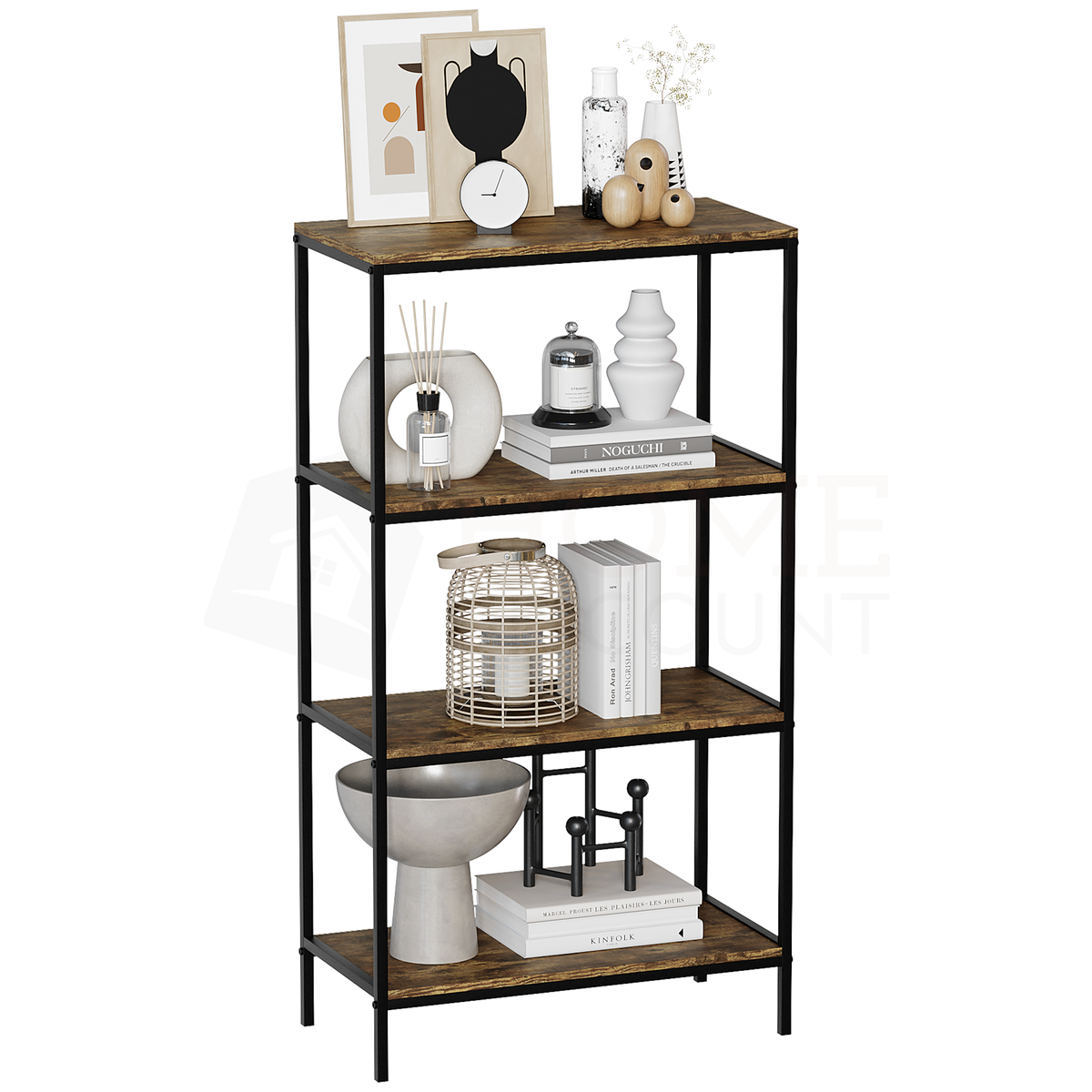 Brooklyn 4-Tier Bookcase - Dark Wood