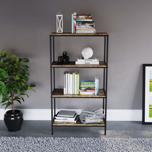 Brooklyn 4-Tier Bookcase - Dark Wood