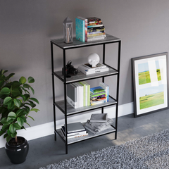 Brooklyn 4-Tier Bookcase - Grey