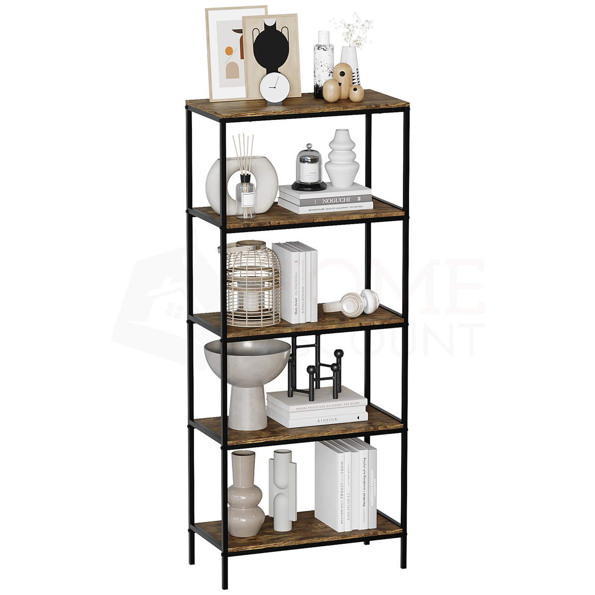 Brooklyn 5-Tier Bookcase - Dark Wood