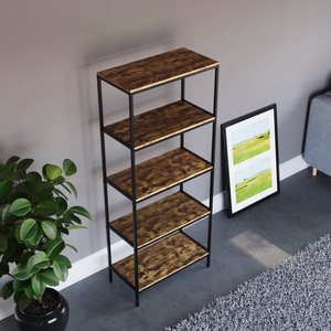 Brooklyn 5-Tier Bookcase - Dark Wood