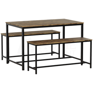 Brooklyn 4-Seater Dining Set - Dark Wood