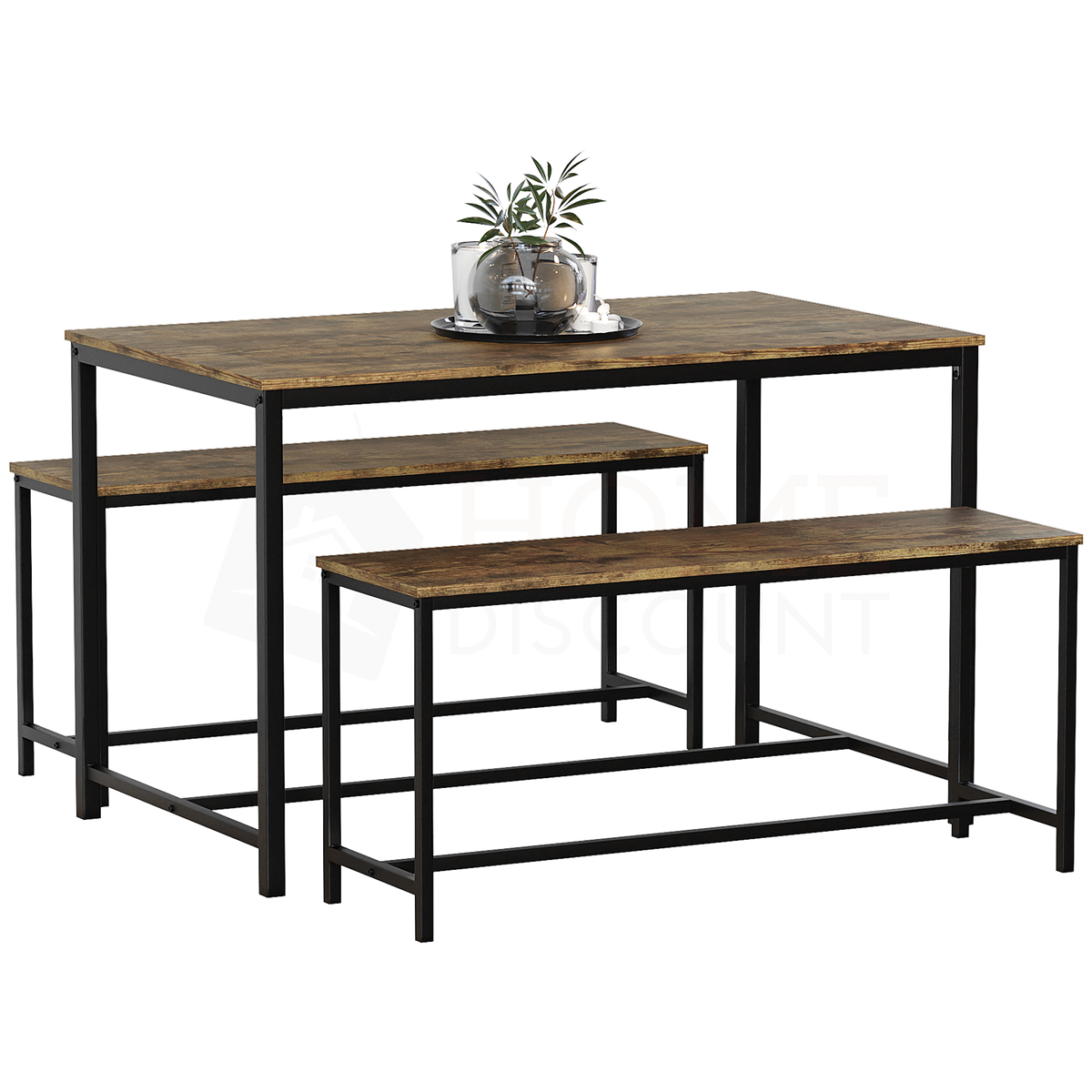 Brooklyn 4-Seater Dining Set - Dark Wood
