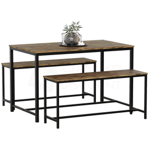 Brooklyn 4-Seater Dining Set - Dark Wood