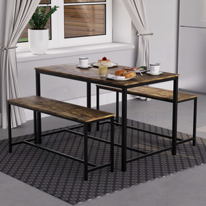 Brooklyn 4-Seater Dining Set - Dark Wood