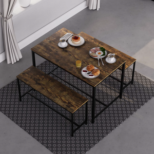 Brooklyn 4-Seater Dining Set - Dark Wood