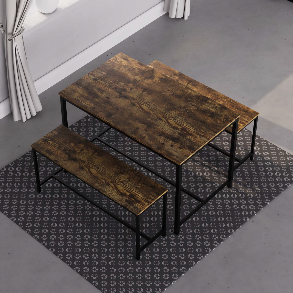 Brooklyn 4-Seater Dining Set - Dark Wood