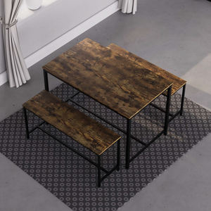 Brooklyn 4-Seater Dining Set - Dark Wood