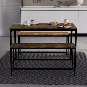 Brooklyn 4-Seater Dining Set - Dark Wood