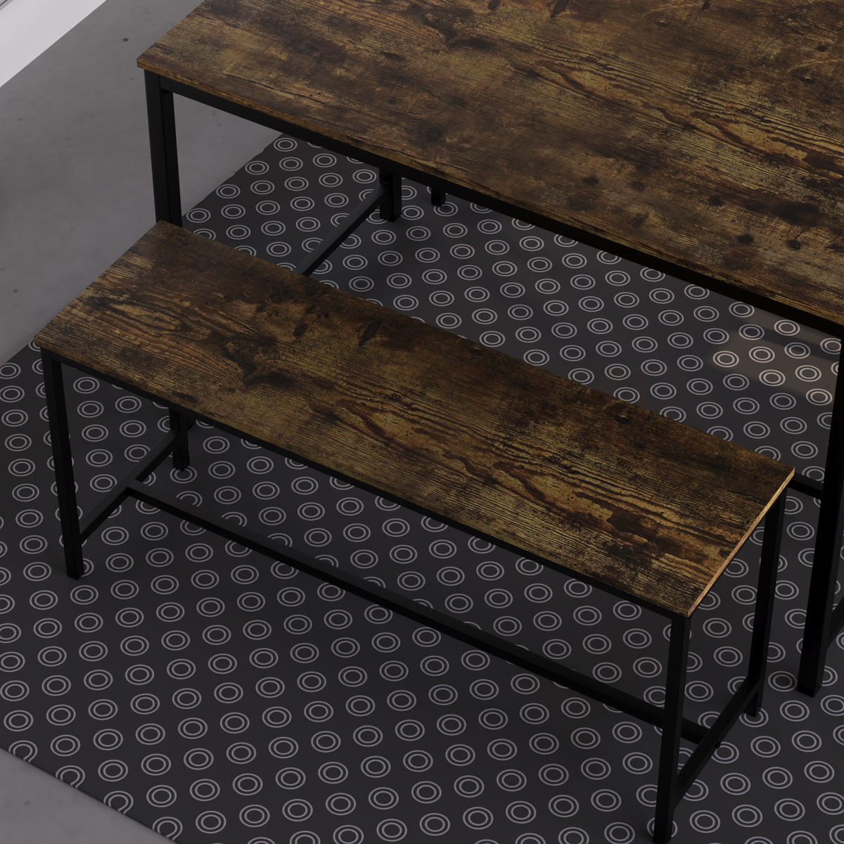 Brooklyn 4-Seater Dining Set - Dark Wood