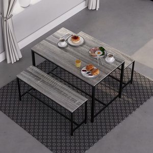 Brooklyn 4-Seater Dining Set - Grey