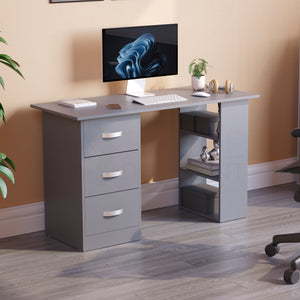Mason 3-Drawer Computer Desk, Grey