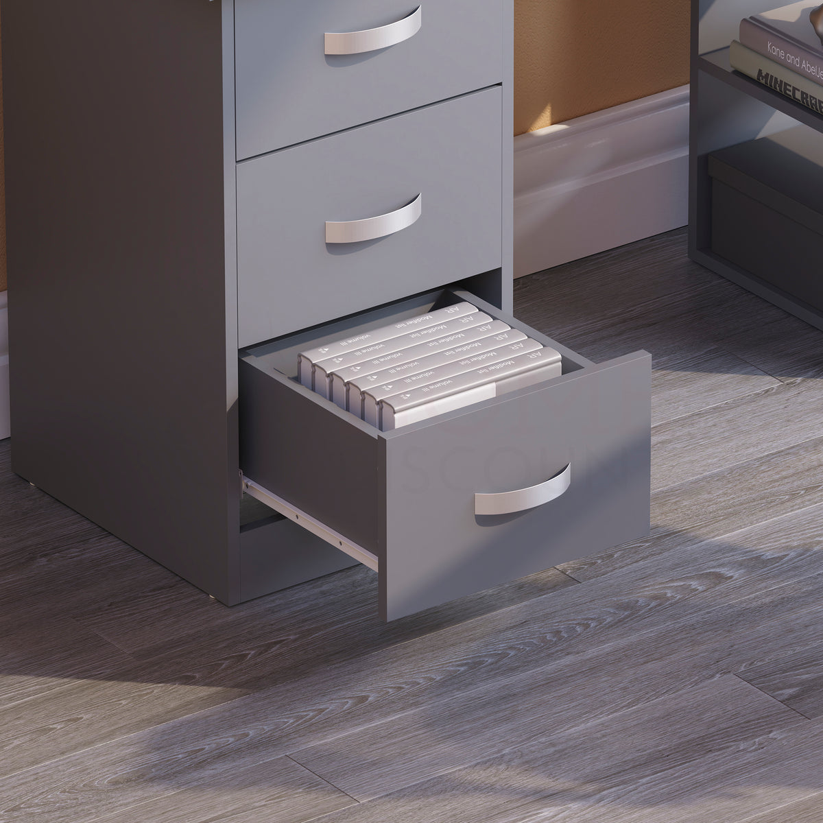 Mason 3-Drawer Computer Desk, Grey