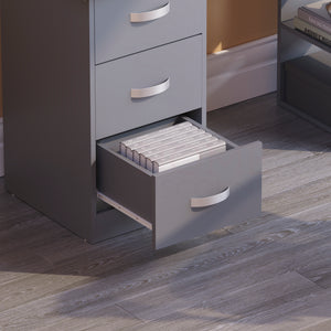 Mason 3-Drawer Computer Desk, Grey