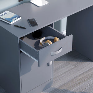 Hudson 1-Drawer 1-Door Computer Desk - Grey
