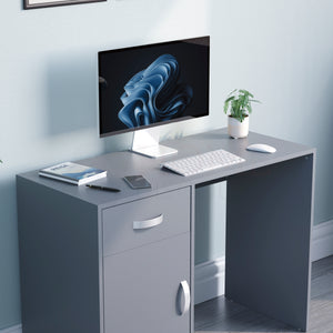 Hudson 1-Drawer 1-Door Computer Desk - Grey