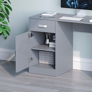 Hudson 1-Drawer 1-Door Computer Desk - Grey