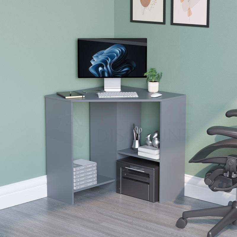 Hetton Corner Computer Desk - Grey