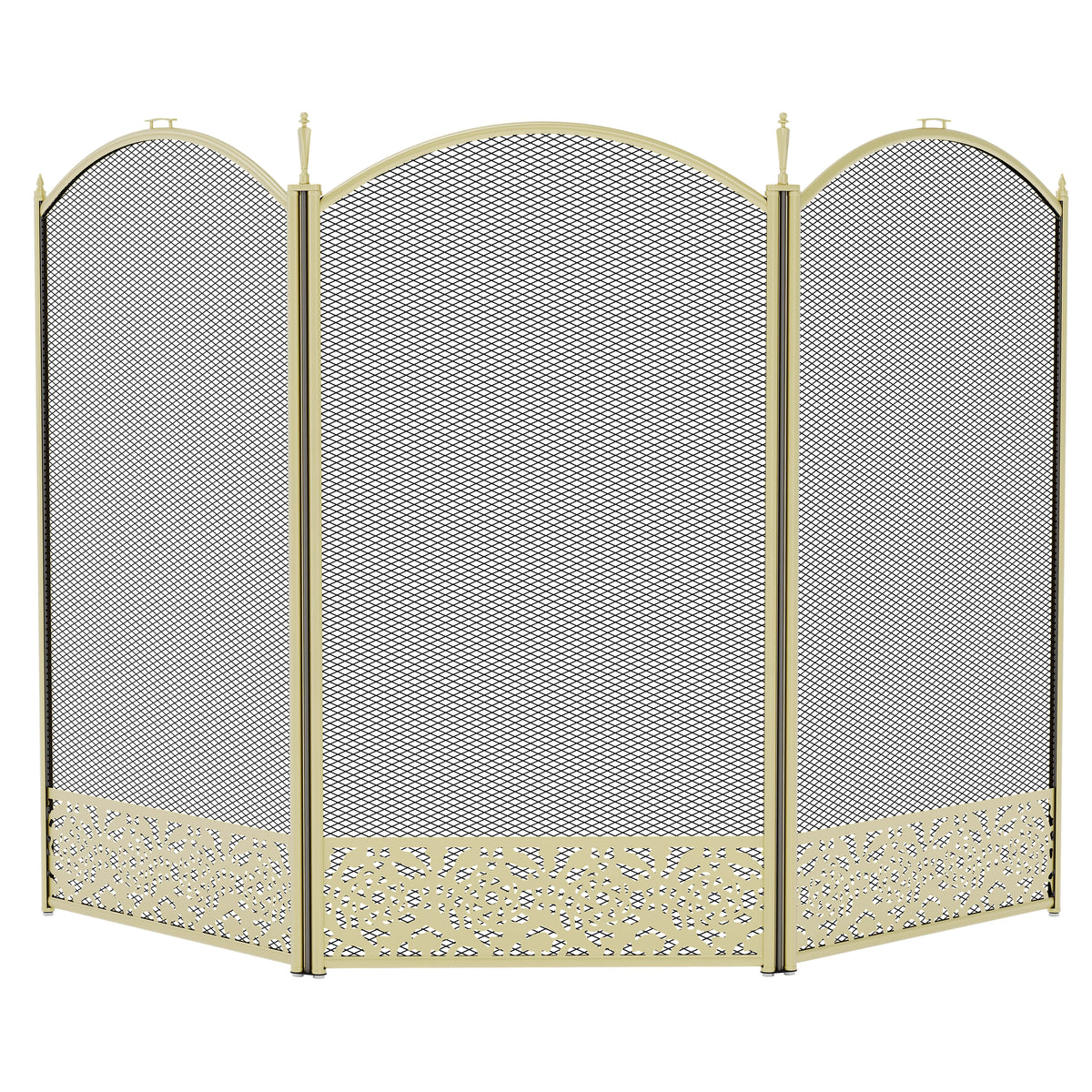 Ingleton 3-Panel Fire Guard - Brass
