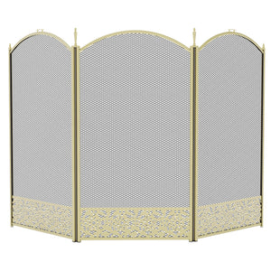 Ingleton 3-Panel Fire Guard - Brass
