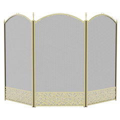 Ingleton 3-Panel Fire Guard - Brass