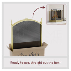 Ingleton 3-Panel Fire Guard - Brass