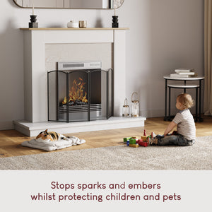 Stanton 4-Panel Fire Guard - Black