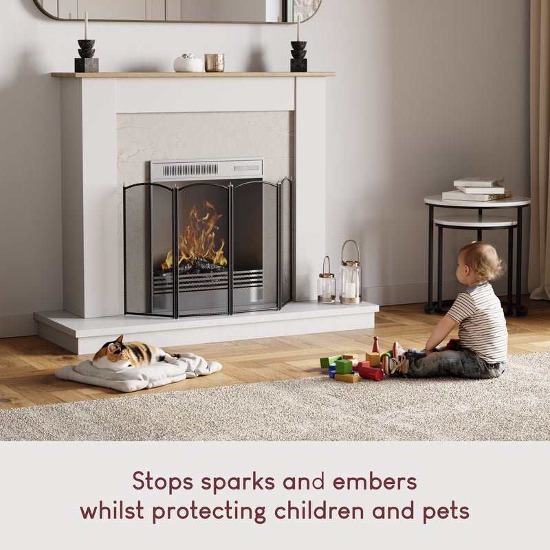 Stanton 4-Panel Fire Guard - Black