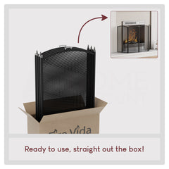Stanton 4-Panel Fire Guard - Black