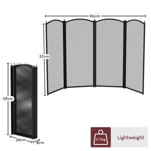 Stanton 4-Panel Fire Guard - Black